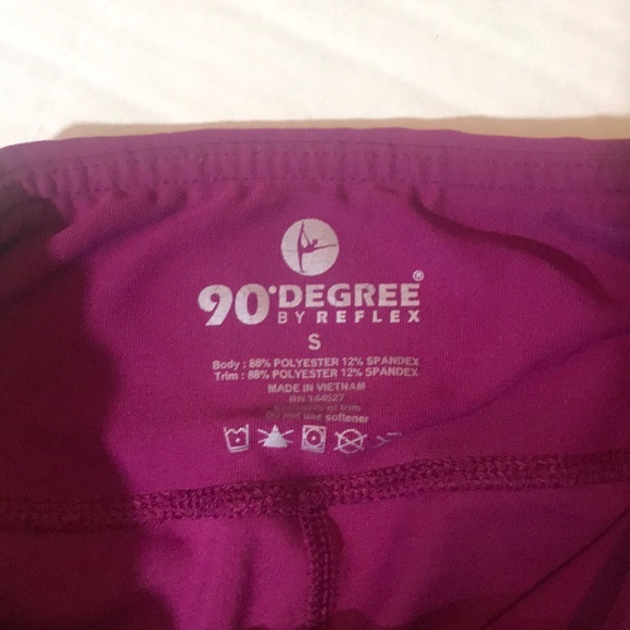 90 Degrees Pink Criss-Cross Mesh Detail Leggings - Picture 6 of 7